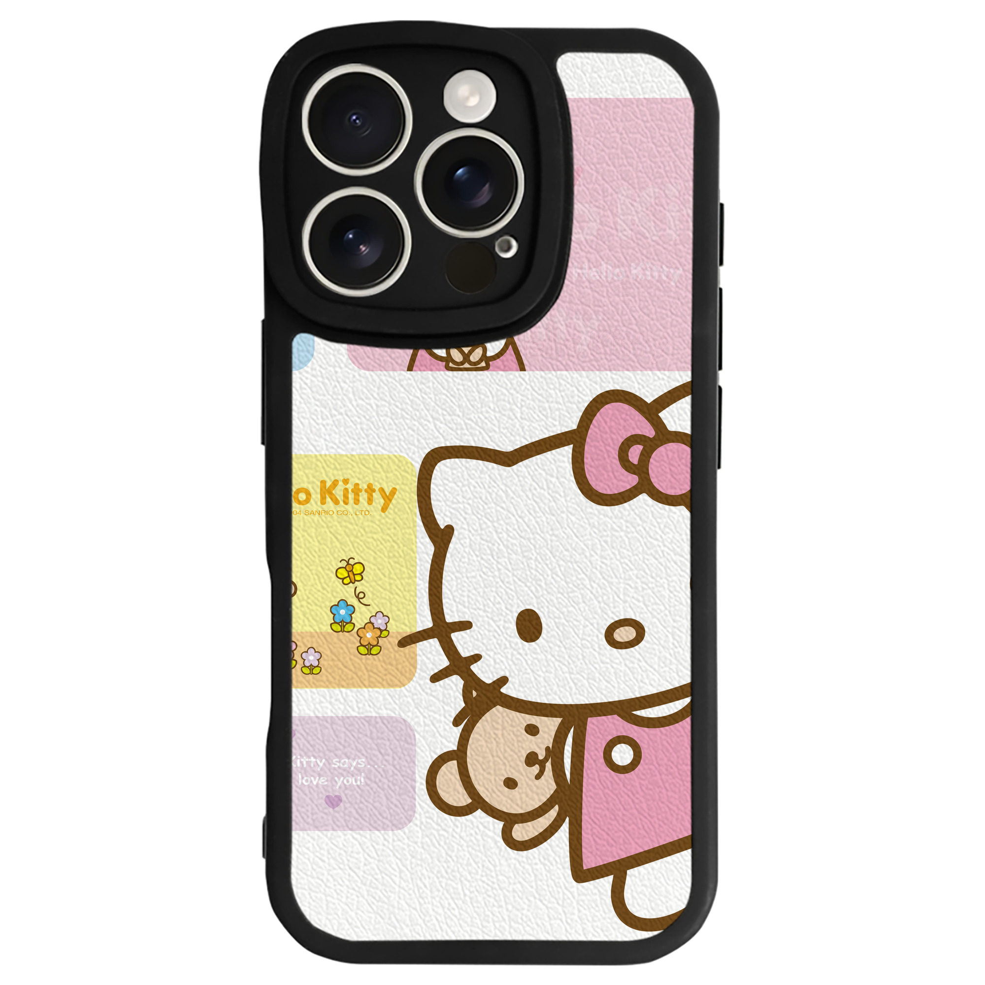 （画像用） Hello Kitty ハローキティ 【iPhone 16シリーズ対応】シリコンスマホケース（レザー調） 材質：シリコン